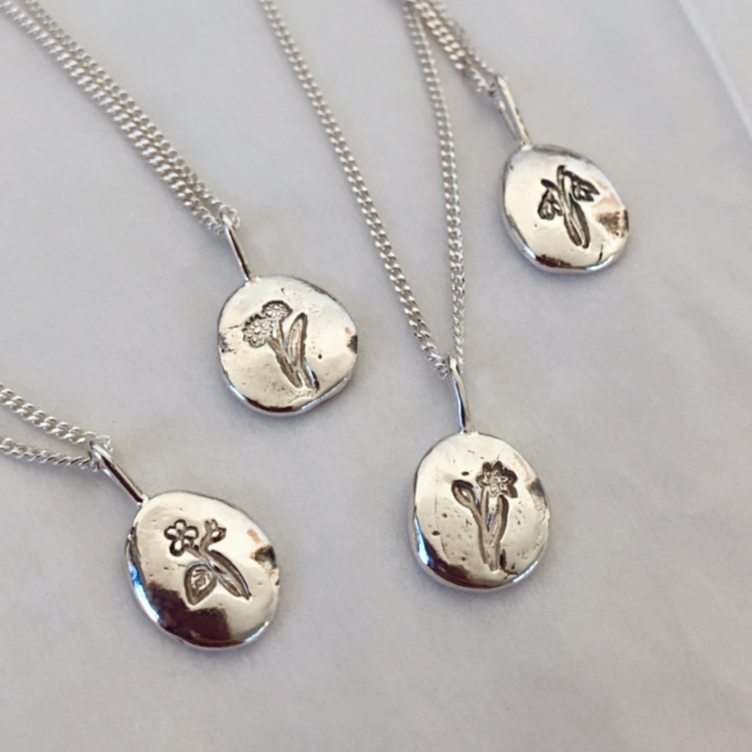 In Bloom Birthflowers - Silver